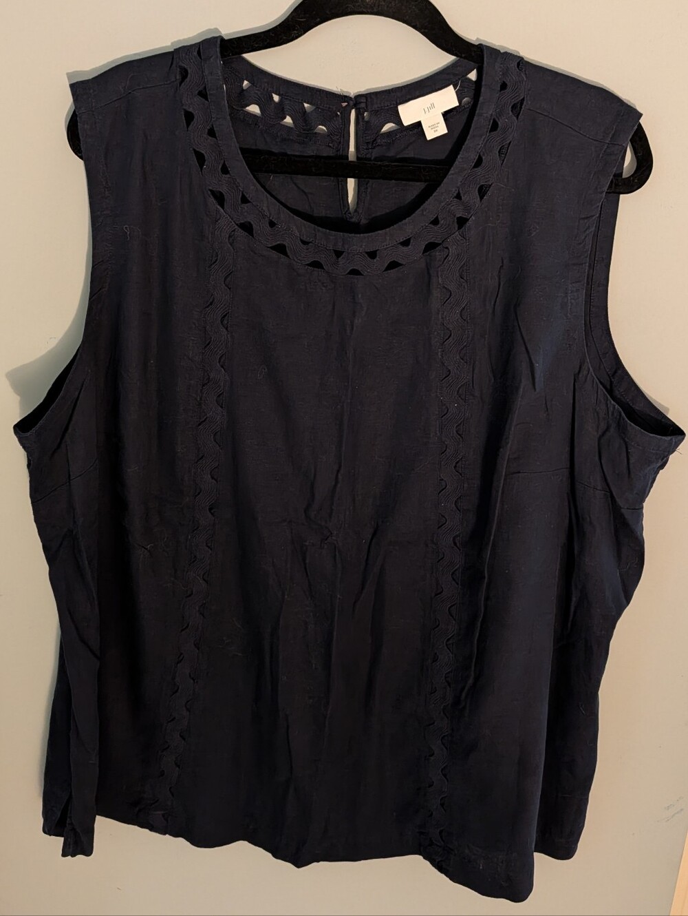 J.Jill Sleeveless Navy Blue Blouse